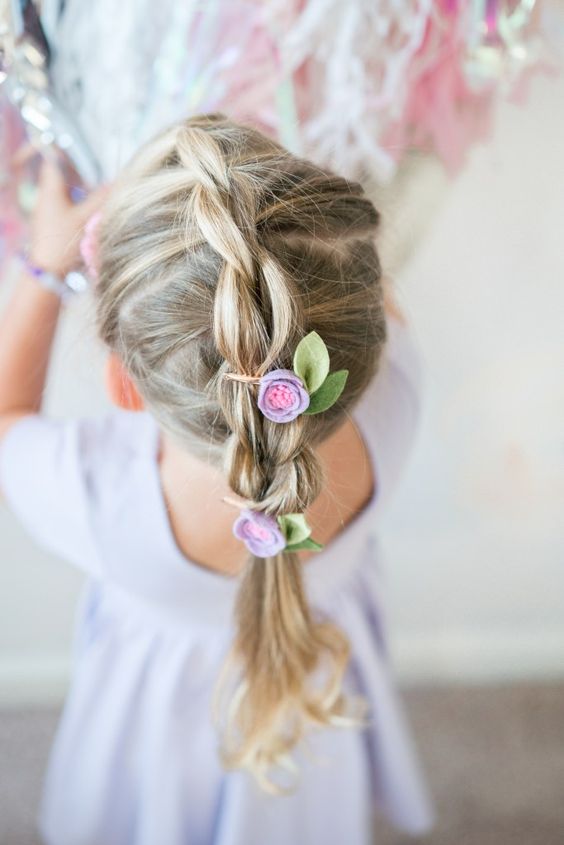 unicorn braid coiffure petite fille simple